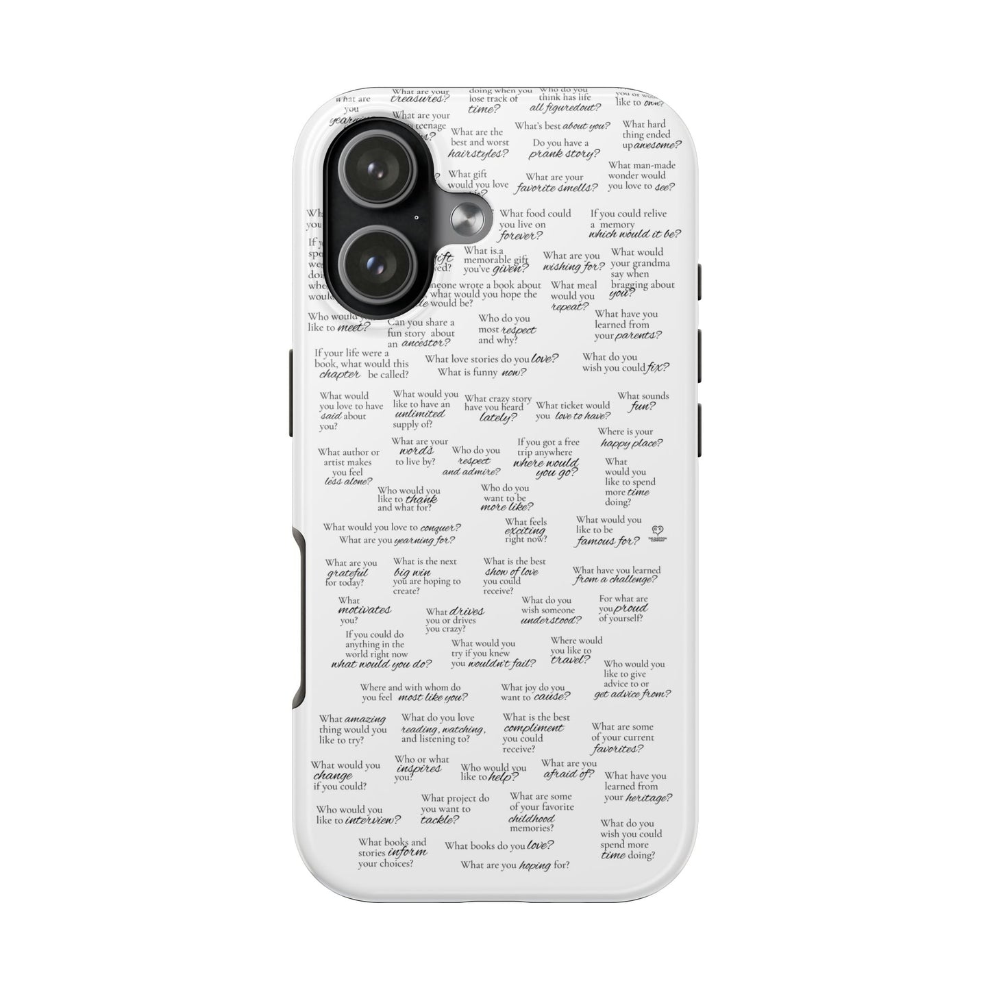 Hard Case Phone Cover — Minimalist Repeated Quote Design (Tough Phone Cases)
