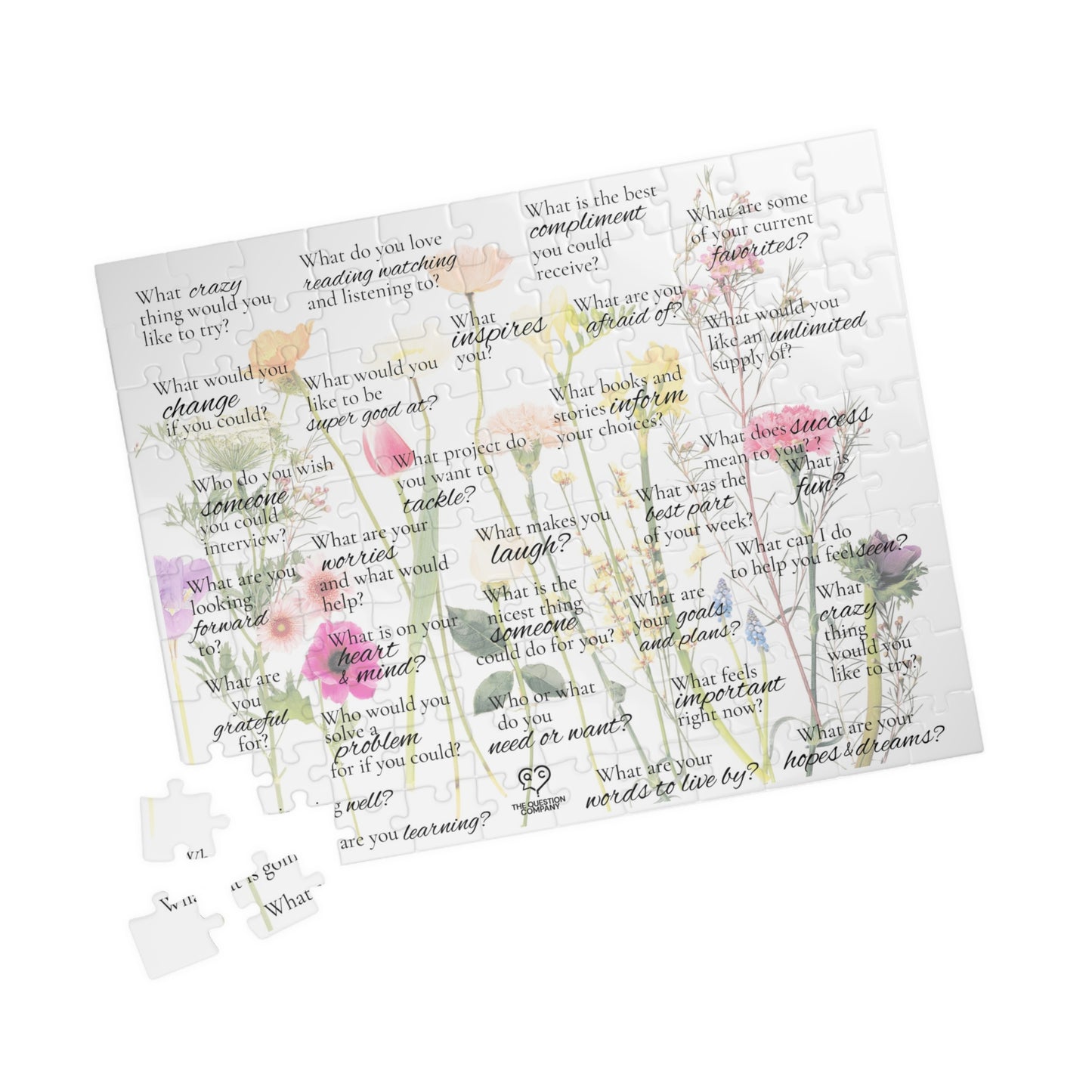 Get Close Stay. Close Floral Reflection Jigsaw Puzzle — Inspirational Question Prompts (110/252/520/1014 pcs)