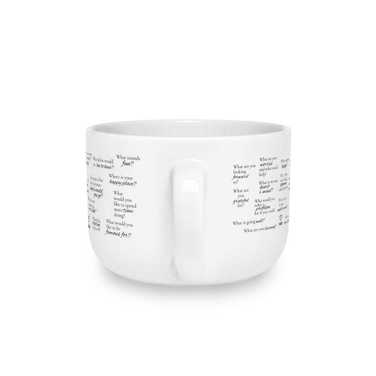 White Ceramic Latte Mug, 25oz