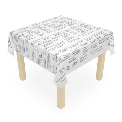 Conversation Starter Tablecloth — Printed Dinner Questions for Family & Guests