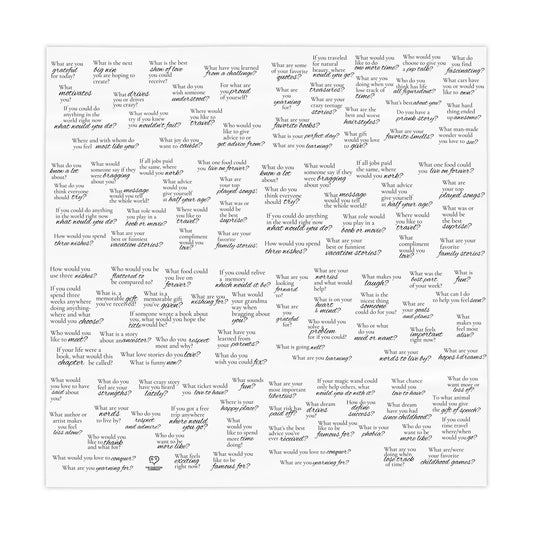 Conversation Starter Tablecloth — Printed Dinner Questions for Family & Guests