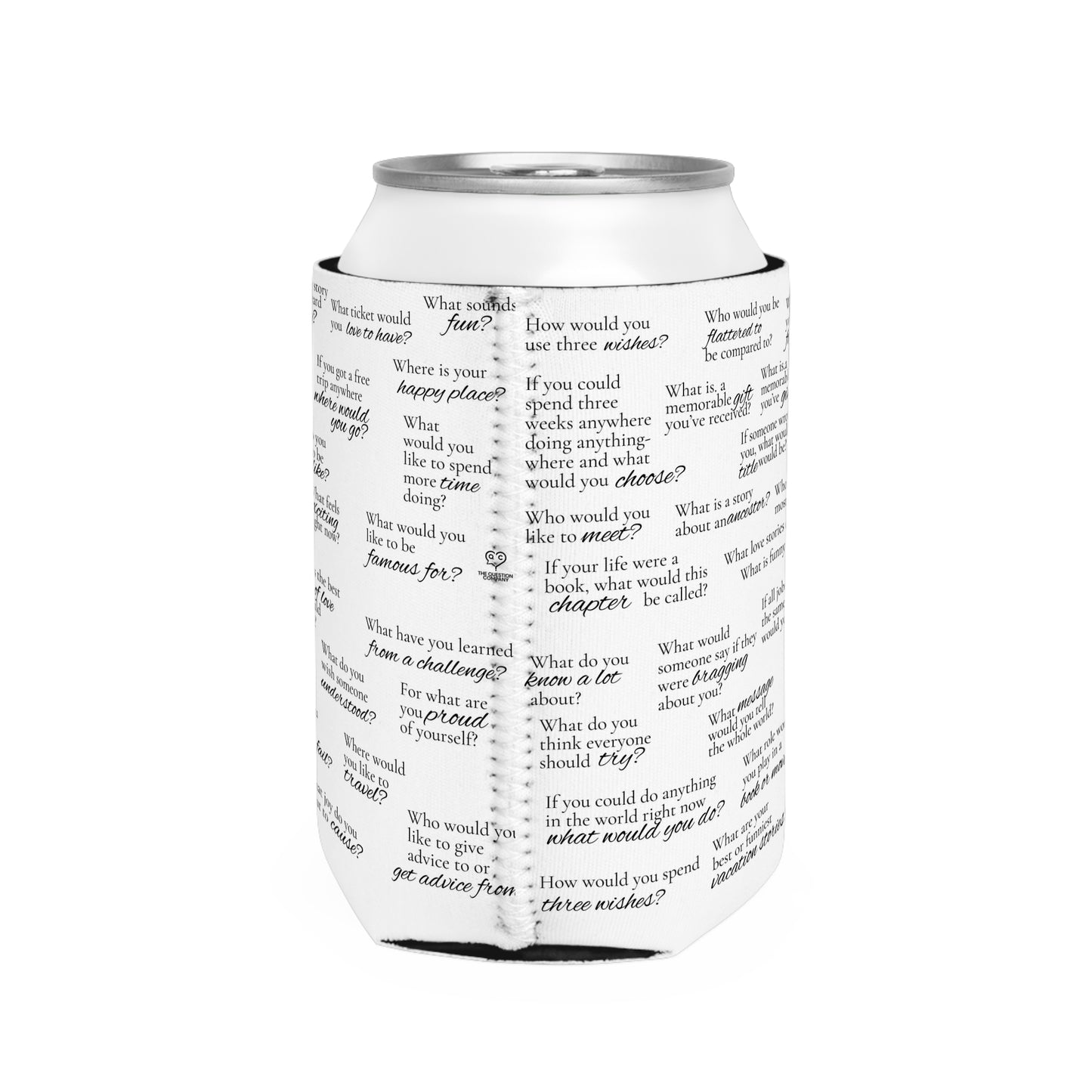 Can Cooler Sleeve 2 — Conversation Prompt Questions Pattern