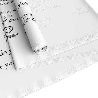 Printed Cotton Table Runner with Meaningful and Delightful  Questions to liven up any meal!