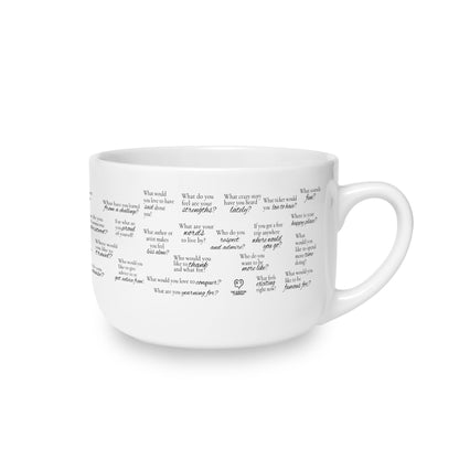 White Ceramic Latte Mug, 25oz