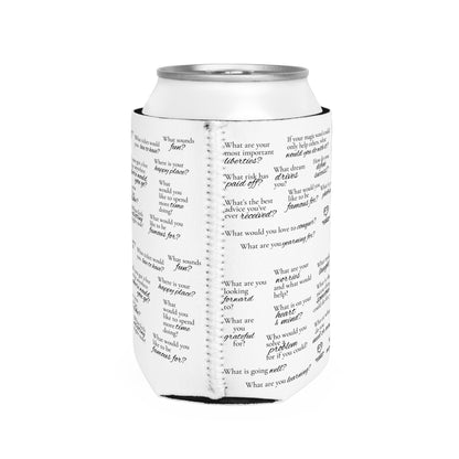 Conversation Starter Can Cooler Sleeve — Printed Questions Pattern