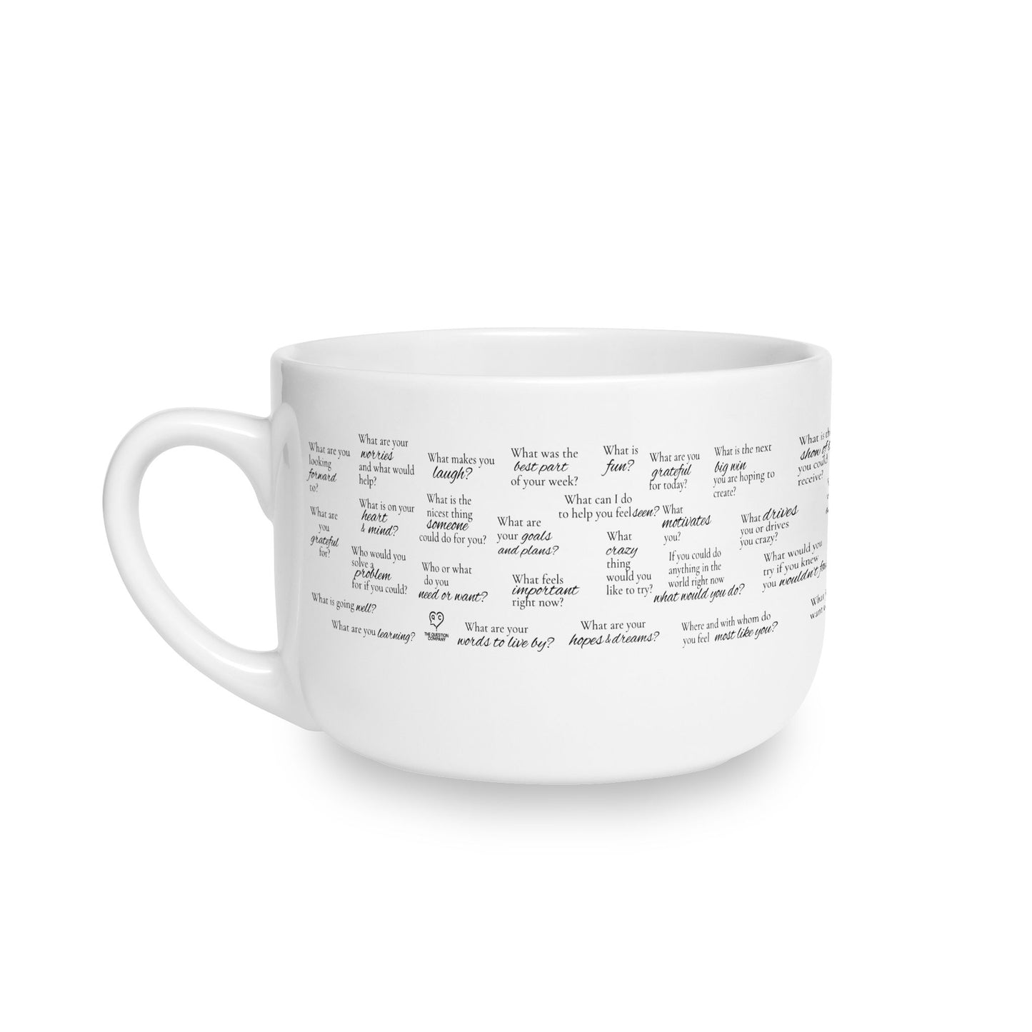 White Ceramic Latte Mug, 25oz