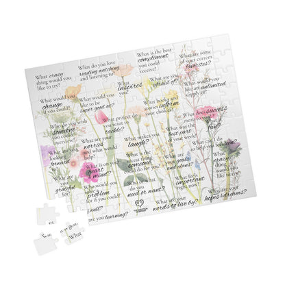 Get Close Stay. Close Floral Reflection Jigsaw Puzzle — Inspirational Question Prompts (110/252/520/1014 pcs)