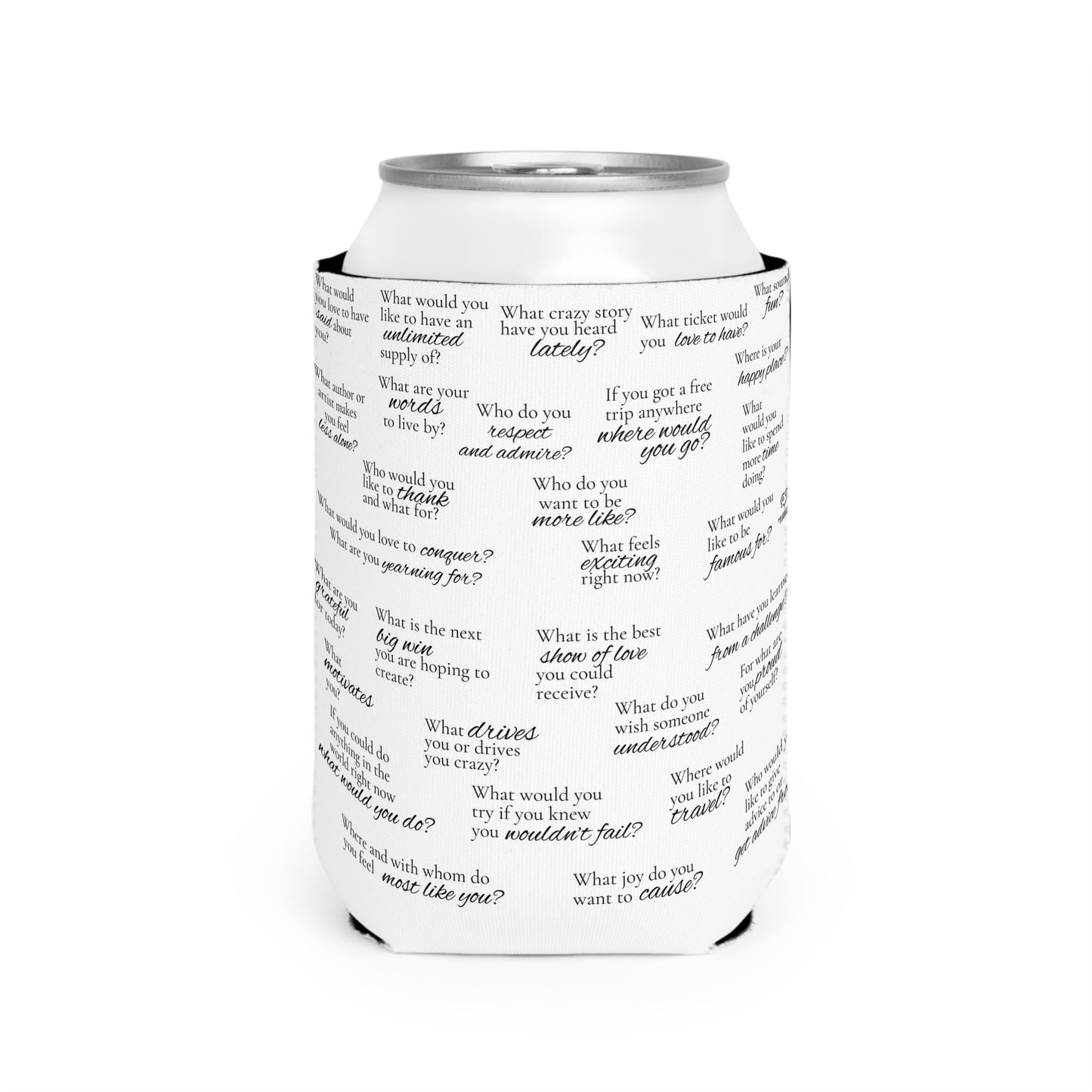 Can Cooler Sleeve 2 — Conversation Prompt Questions Pattern